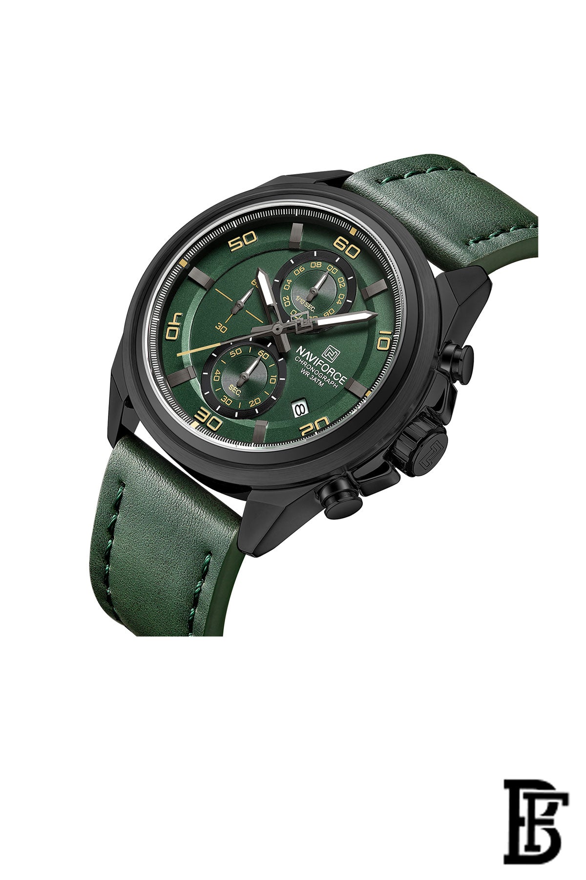 NAVIFORCE Leather Analog Wrist Watch NF 8075 BGNGN image 2