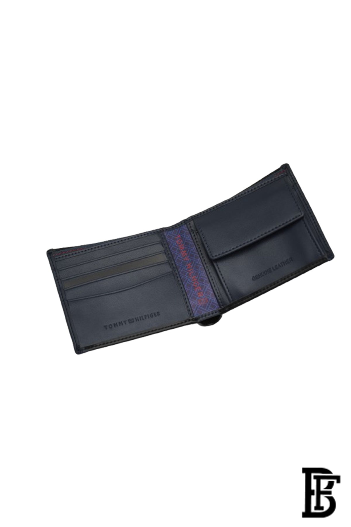 Tommy Hilfiger Wallet  is a one to face solid style covered in light/black leather image 8