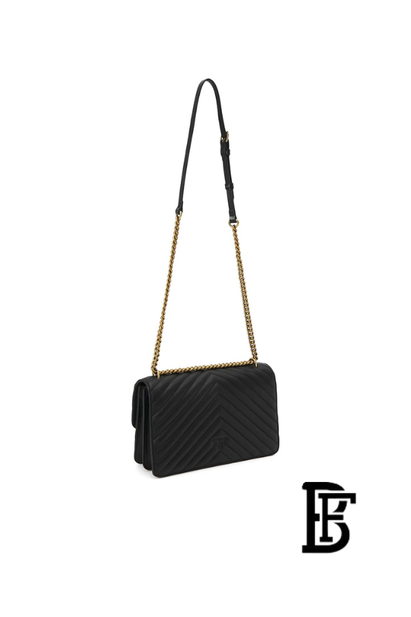 Pinko  Black Leather Women Handbag 100941A0Gk Z99Q – Elegant Everyday Shoulder Bag image 8