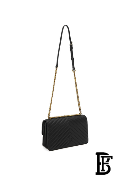 Pinko  Black Leather Women Handbag 100941A0Gk Z99Q – Elegant Everyday Shoulder Bag image 8
