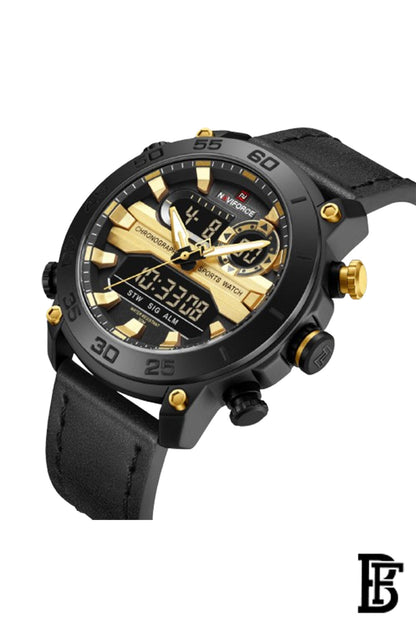 Naviforce NF9235 BGB  Men's Analog Leather Watch image 2