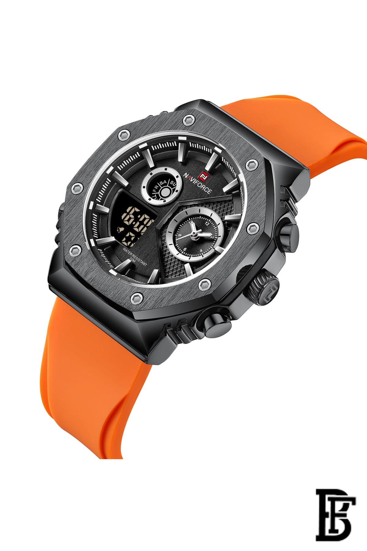 Naviforce NF9216T B/B/O    Men's Analog Leather Watch image 2