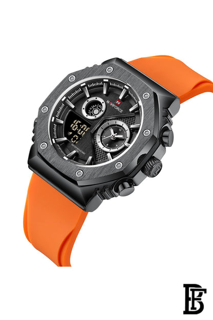 Naviforce NF9216T B/B/O    Men's Analog Leather Watch image 2