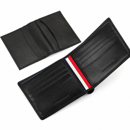 Black Leather Wallet By TOMMY.