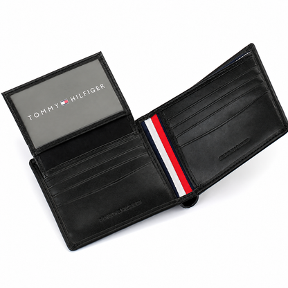 Black Leather Wallet By TOMMY.