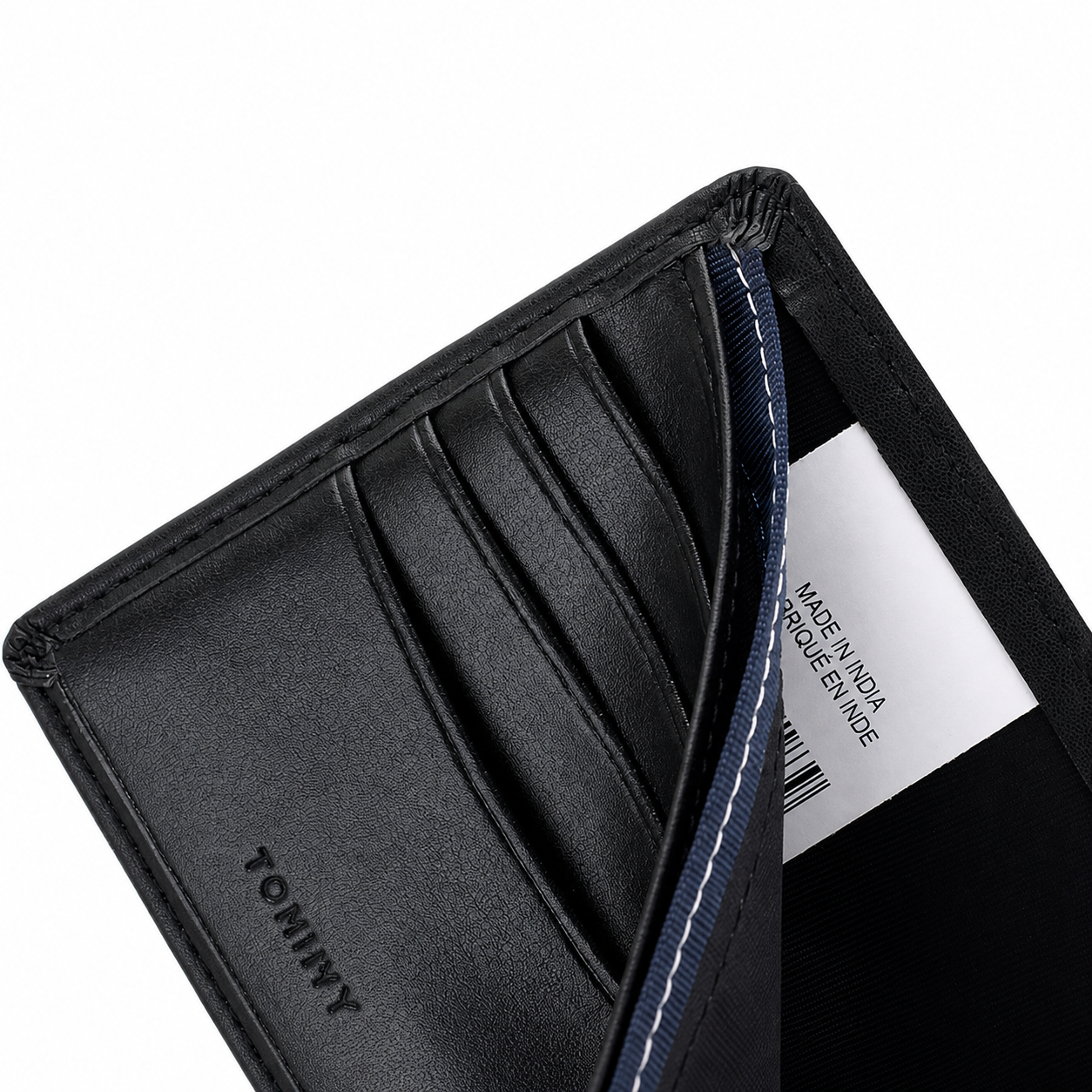 Black Leather Wallet By TOMMY.