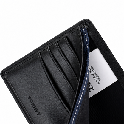 Black Leather Wallet By TOMMY.