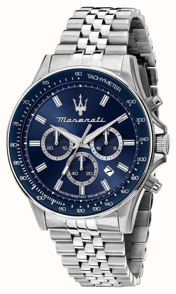 Maserati Epoca Men's Chronograph Blue Dial Silver Watch 42mm