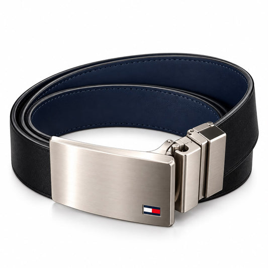 TOMMY GENUINE LEATHER SET BELT & WALLET