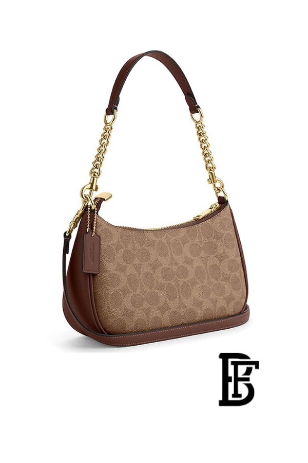 Coach Brown Women Shoulder Bag Cv933  – Elegant Everyday Shoulder Bag image 3