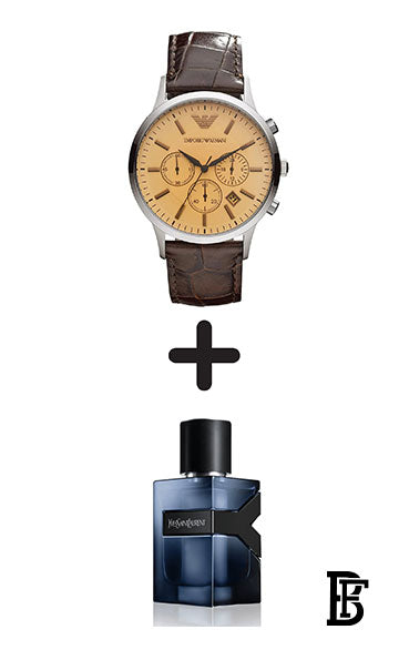 EMPORIO ARMANI Men's Water Resistant Chronograph Watch AR2433 + Gift perfume Tester 30 ml image 1