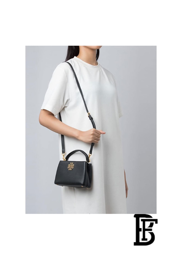 Tory Burch Black Leather Women Handbag 145357  – Elegant Everyday Shoulder Bag image 9