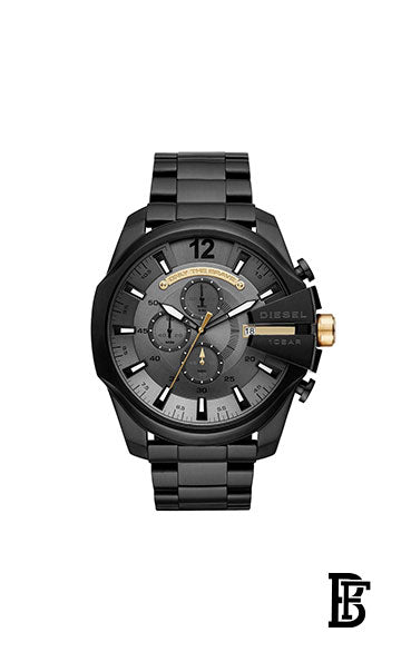 DIESEL Men's Mega Chief Men's Grey Dial Stainless Steel Chronograph Watch DZ4479 image 1