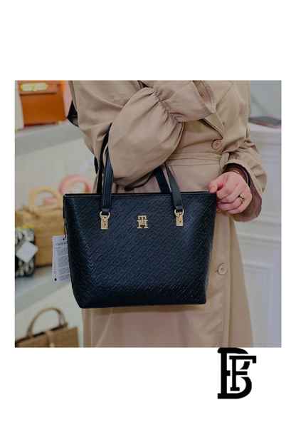 Tommy Hilfiger Black Leather Women Handbag Aw0Aw16002– Elegant Everyday Shoulder Bag image 15