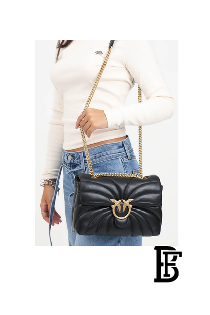 Pinko  Black Leather Women Handbag 100038A1Ex Z99Q  – Elegant Everyday Shoulder Bag image 12