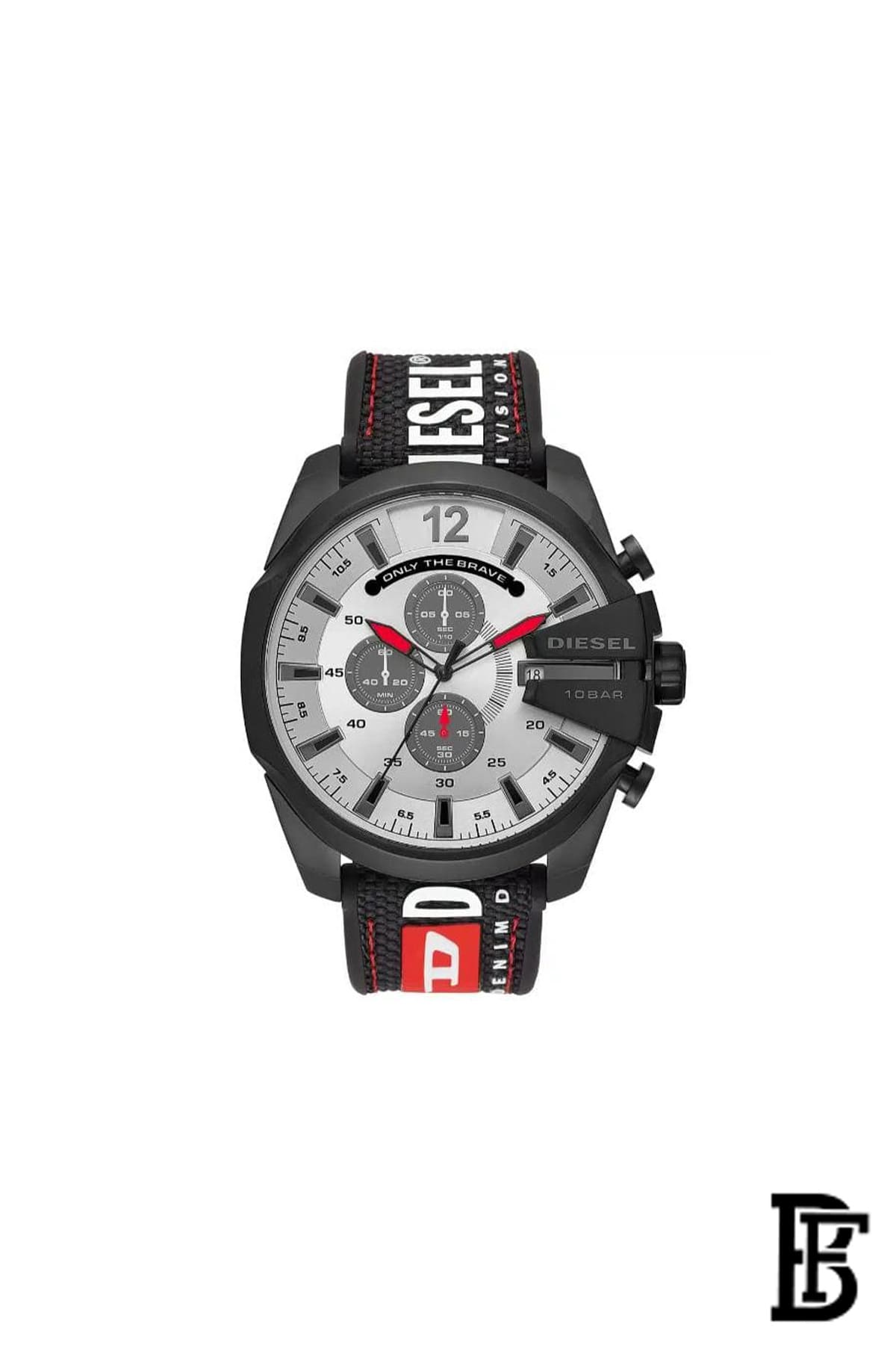 DIESEL Men's Mega Chief Round Shape Fabric Chronograph Wrist Watch 51 mm - Black - DZ4512 image 1