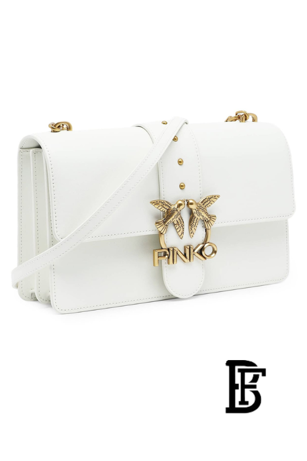 Pinko  White  Leather Women Handbag 7 Cl Pe 21 Pltt 1P228G Y6Xt – Elegant Everyday Shoulder Bag image 3