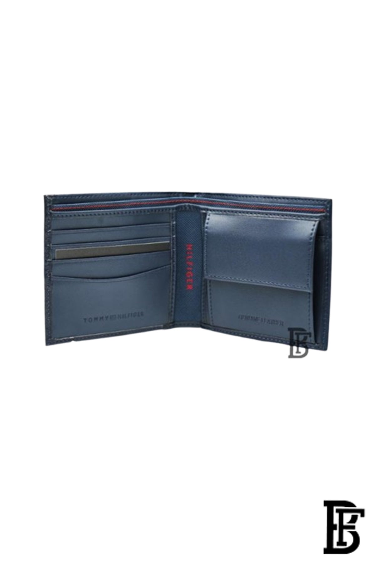 Tommy Hilfiger Salto Men Leather Gift Set of Wallet+Card Case+Keyfob - blue/blue+blue/Black image 7