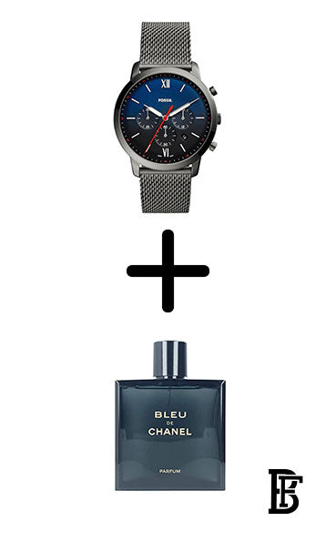 FOSSIL FS5383 Men's Neutra Chronograph Watch - 44 mm - Silver + Gift perfume tester 30 ml image 0