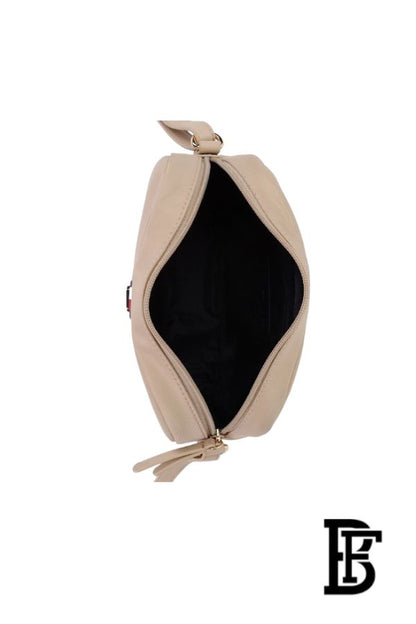 Tommy Hilfiger Solid Beige Nylon Sling Bag with Adjustable Strap image 5