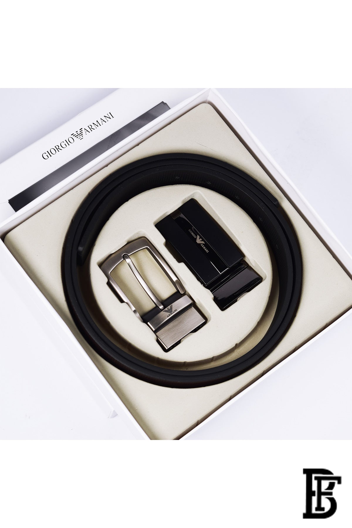 Emporio Armani Men's Leather Belt  Two Buckle image 0