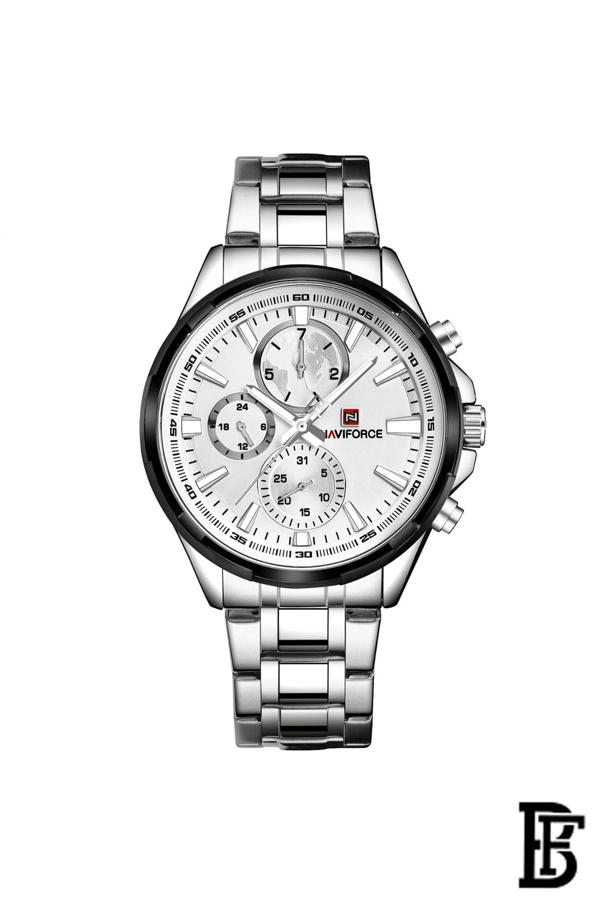 Naviforce Men's white Dial Watch - NF9089 SW +Free Leather Strap image 2