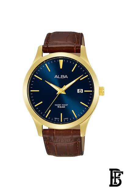 Alba AS9M38X Men's Leather  Quartz Analog Wrist Watch      Warranty from Elaraby Group + Gift EMPORIO ARMANI Stronger With You ABSOLUTELY EDP 100ml image 2