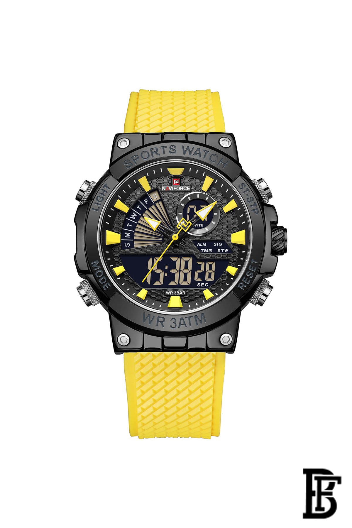 Naviforce NF9219 B/Y/Y    Men's Analog Leather Watch image 1