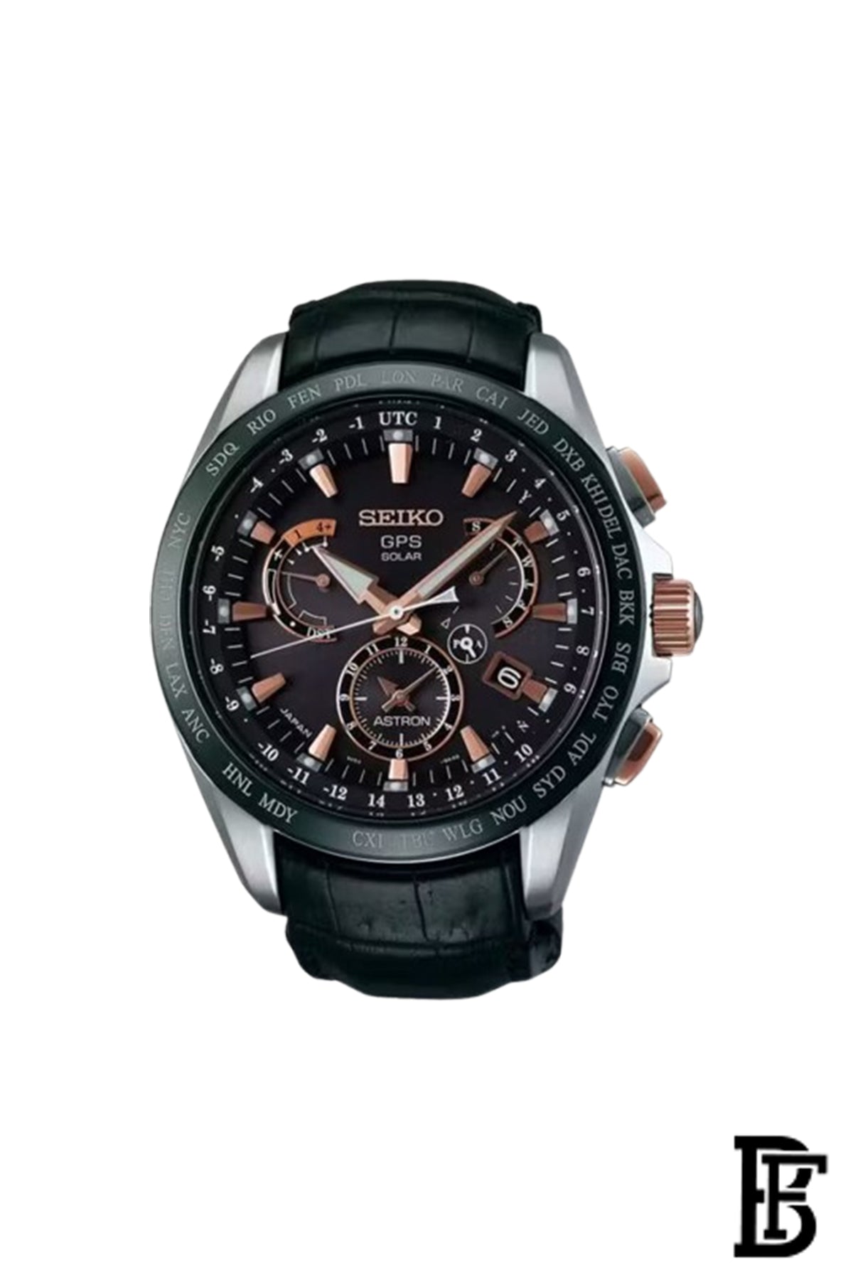 SEIKO Men's Hand Watch ASTRON Black Leather Strap, Black Dial SSE061J1 image 1