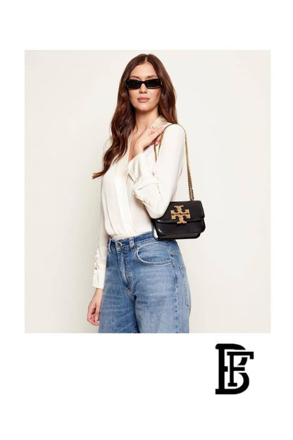 Tory Burch Black Leather Women Handbag 161930001001 – Elegant Everyday Shoulder Bag image 8