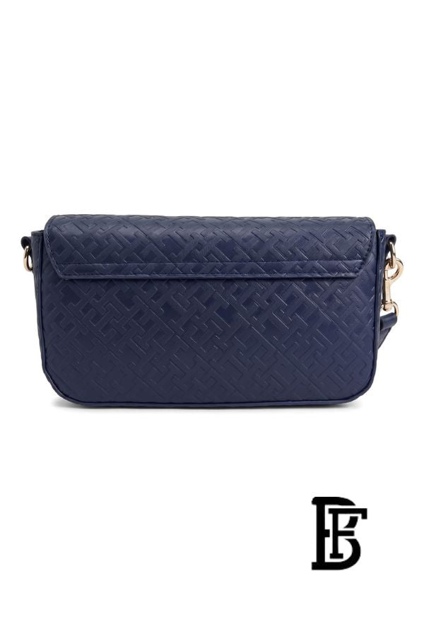 Tommy Hilfiger Blue Leather Women Handbag AW0AW16010 – Elegant Everyday Shoulder Bag image 4