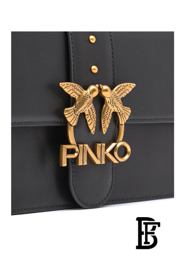 Pinko  Black Leather Women Handbag 7 Cl Pe 21 Pltt 1P228G Y6Xt – Elegant Everyday Shoulder Bag image 6