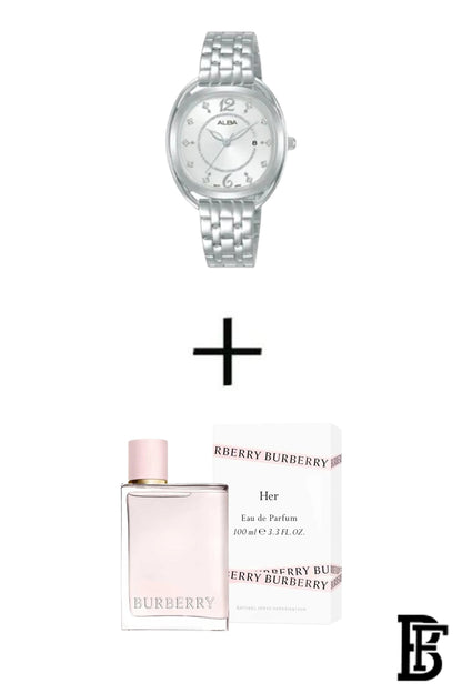 ALBA  ladies's Active hand Watch Stalinless steen strap AH7BH5X + Gift BURBERRY Her Eau De Parfum 100ml image 1