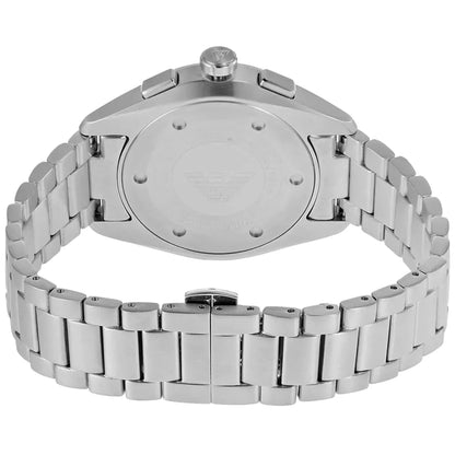 Emporio Armani Claudio Men’s Chronograph Watch AR11480 – Green Dial, Silver Metal Strap