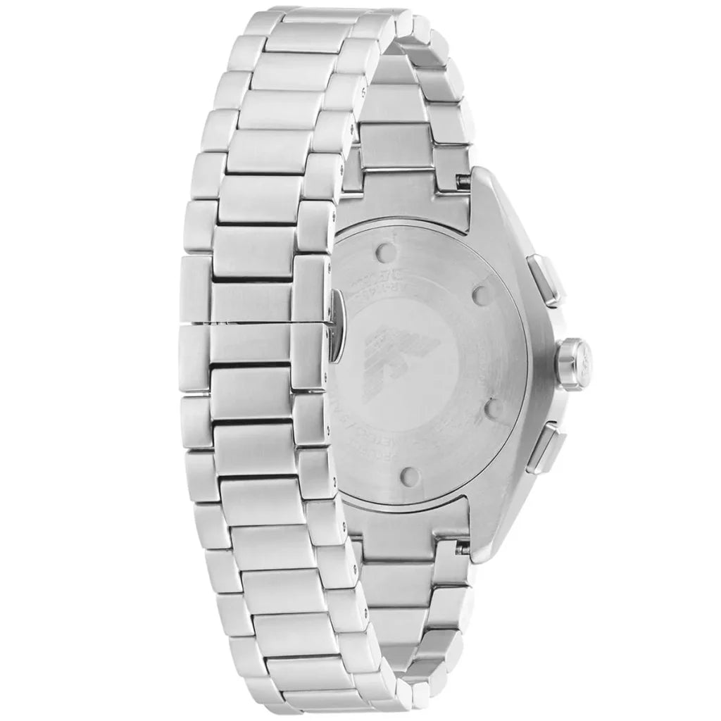 Emporio Armani Claudio Men’s Chronograph Watch AR11480 – Green Dial, Silver Metal Strap