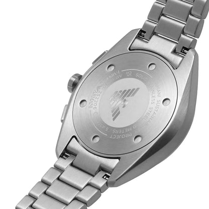 Emporio Armani Claudio Men’s Chronograph Watch AR11480 – Green Dial, Silver Metal Strap