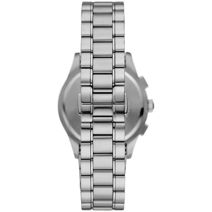 Emperio Silver Steel Watch with Black Dial and Chronograph For Men AR11602