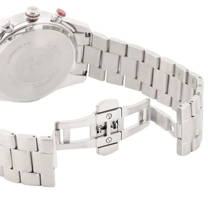 Emporio Armani Racer Chronograph Watch for Men AR11676 – Blue Dial, Silver Stainless Steel
