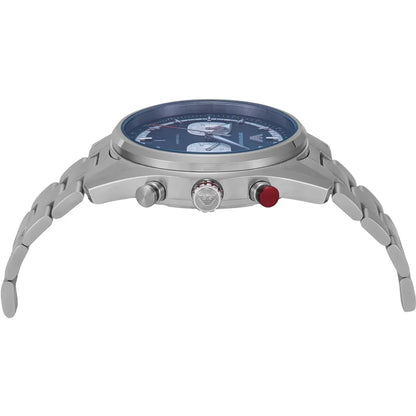 Emporio Armani Racer Chronograph Watch for Men AR11676 – Blue Dial, Silver Stainless Steel