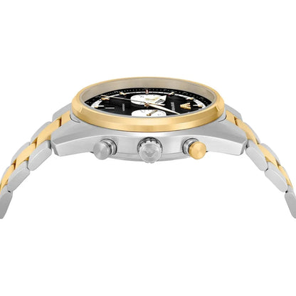 Emporio Armani Racer Chronograph Watch for Men AR11678 – Black Dial, Two-Tone Stainless Steel