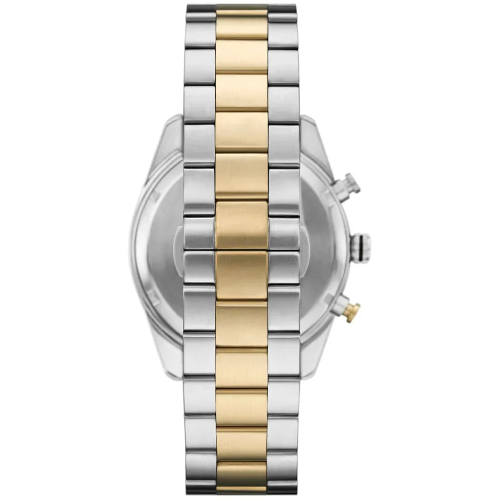 Emporio Armani Racer Chronograph Watch for Men AR11678 – Black Dial, Two-Tone Stainless Steel