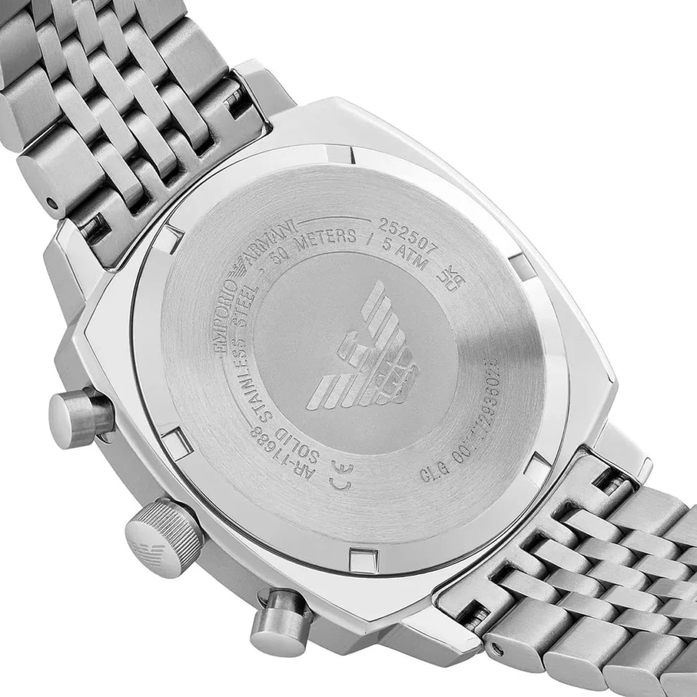 Emporio Armani Carlo Men’s Watch AR11688 – Blue Dial & Silver Stainless Steel Strap