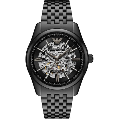 Emporio Armani Antonio Men's Watch AR60093 – Black Dial Automatic & Black Stainless Steel Strap 43mm