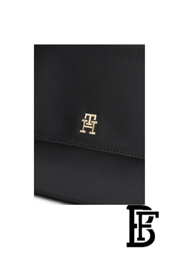 Tommy Hilfiger Black Leather Women Handbag and cross Aw0Aw14510 – Elegant Everyday Crossbody and hand image 4