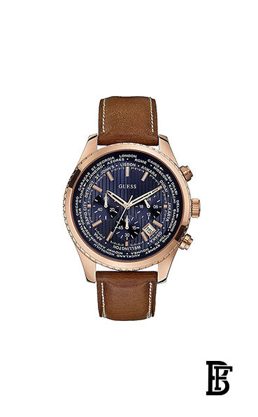 GUESS Men's Leather Analog Wrist Watch W0500G1 + Gift perfume Tester 30 ml image 2