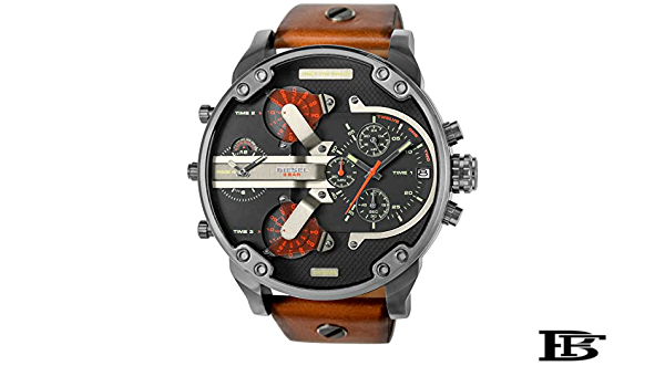 DIESELMen's Mr. Daddy Round Shape Leather Band Chronograph Wrist Watch 57 mm - Brown - DZ7332 image 0