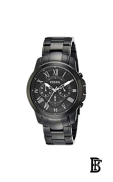 FOSSIL Men's Stainless Steel Chronograph Watch FS4832 - 44 mm - Black + Gift perfume tester 30 ml image 2