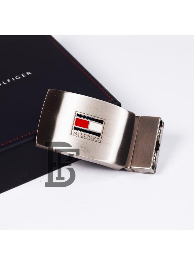 Black Tommy Hilfiger Leather Belt for Men Two Buckle image 2