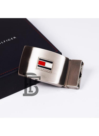 Black Tommy Hilfiger Leather Belt for Men Two Buckle image 2