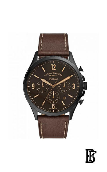 FOSSIL FS5608 Men's Forrester Chronograph Watch - 46 mm - Brown + Gift perfume tester 30 ml image 2